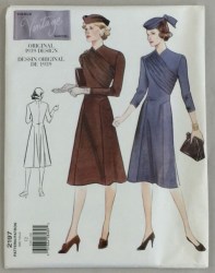 2197 VOGUE RETRO 1939 DRAPED SNAPPY DRESS PATTERN UNCUT SIZE 14
